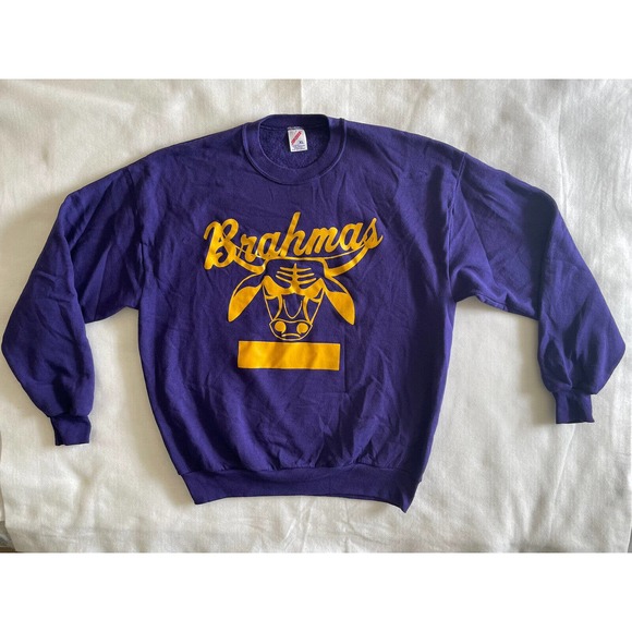 VTG BRAHMAS BULL Print Pullover Sweatshirt Jerzees Tag Men Size XL - Picture 5 of 12